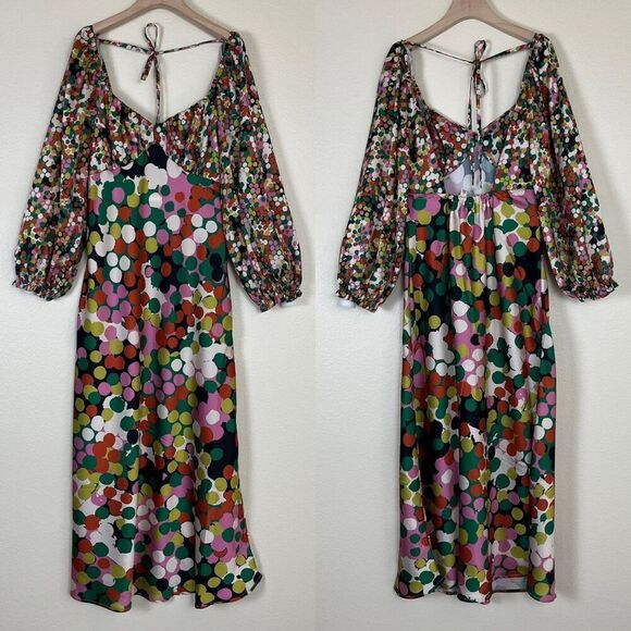 Anthropologie Porridge Women's Size S Polka Dots Maxi Dress Party Boho Vacation - Picture 5 of 17